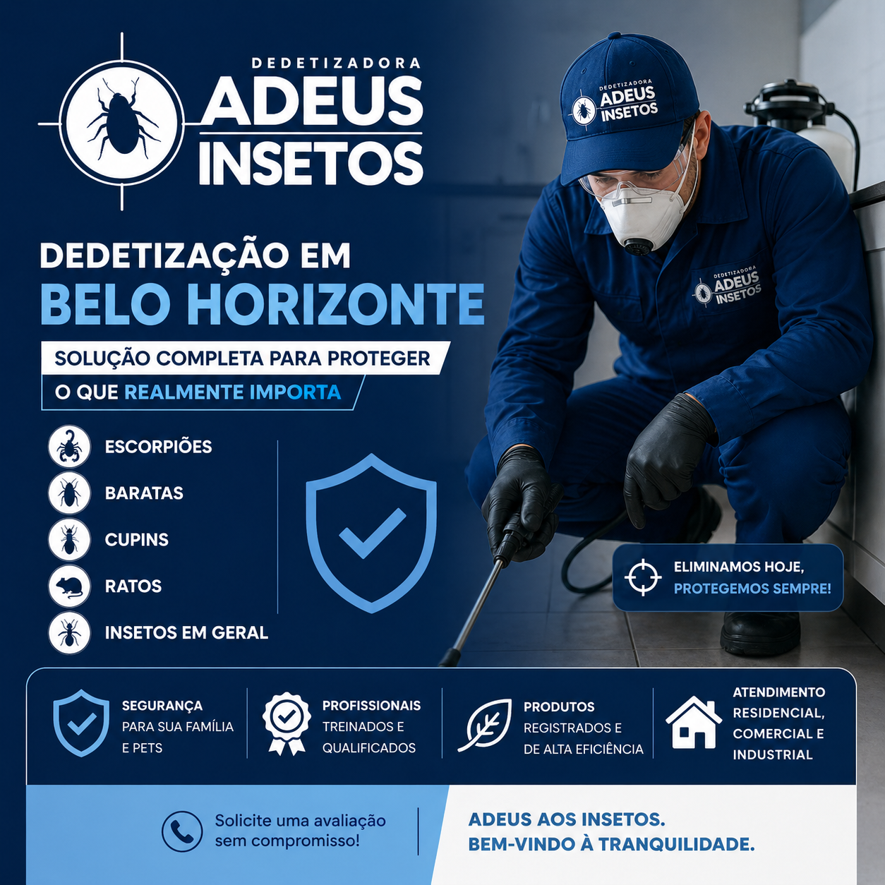 Dedetização em Belo Horizonte solução completa contra escorpiões, baratas, cupins, ratos e insetos em geral