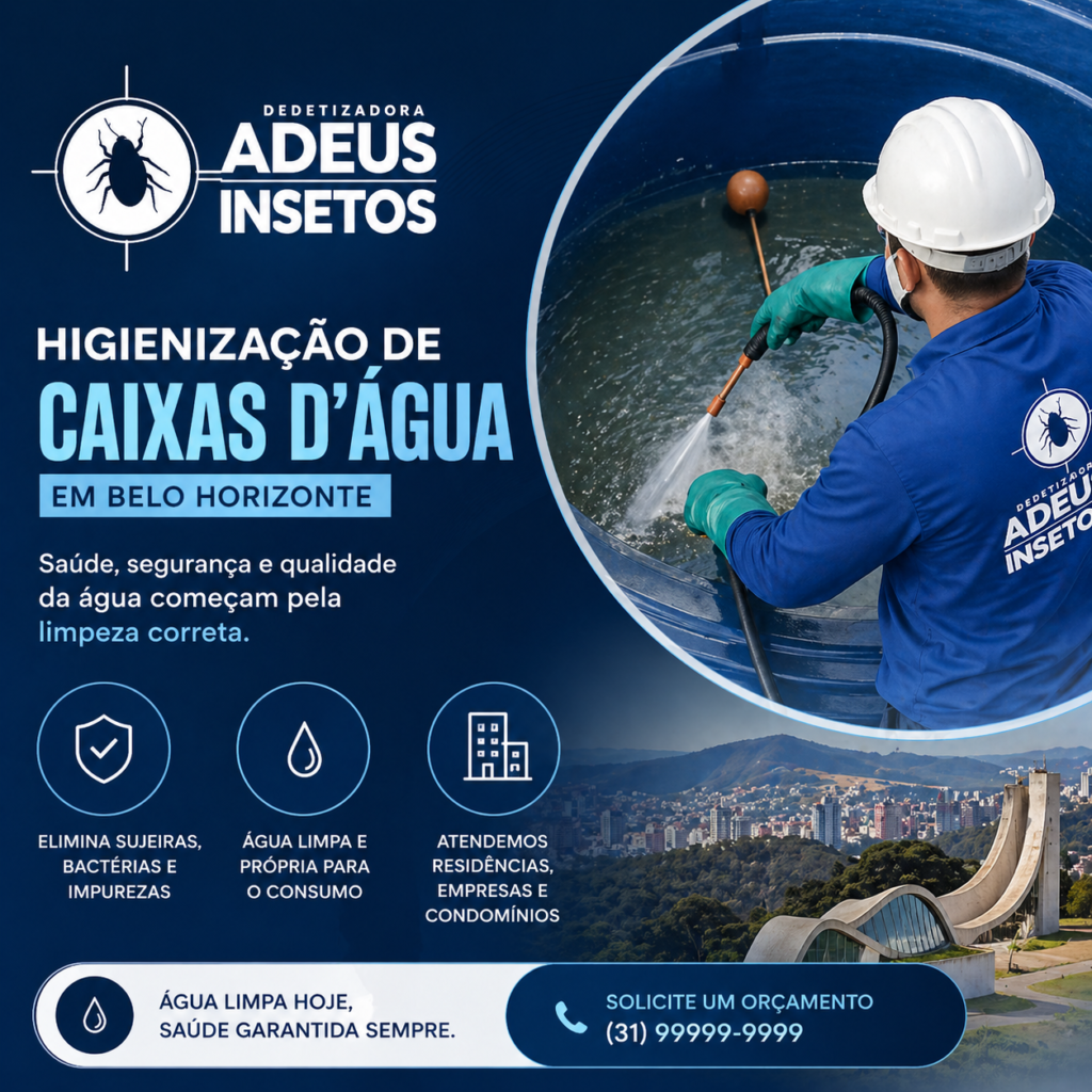 Higienização de caixas d’água em Belo Horizonte saúde, segurança e qualidade da água começam pela limpeza correta