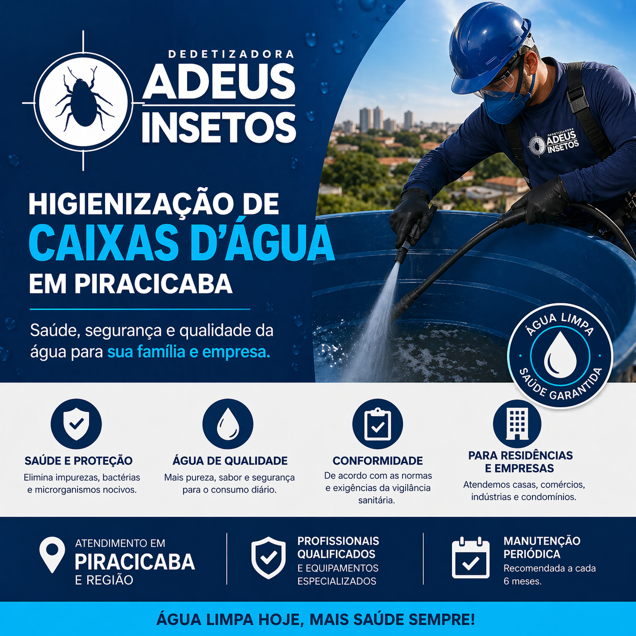 Higienização de caixas d’água em Piracicaba saúde, segurança e qualidade da água para sua família e empresa