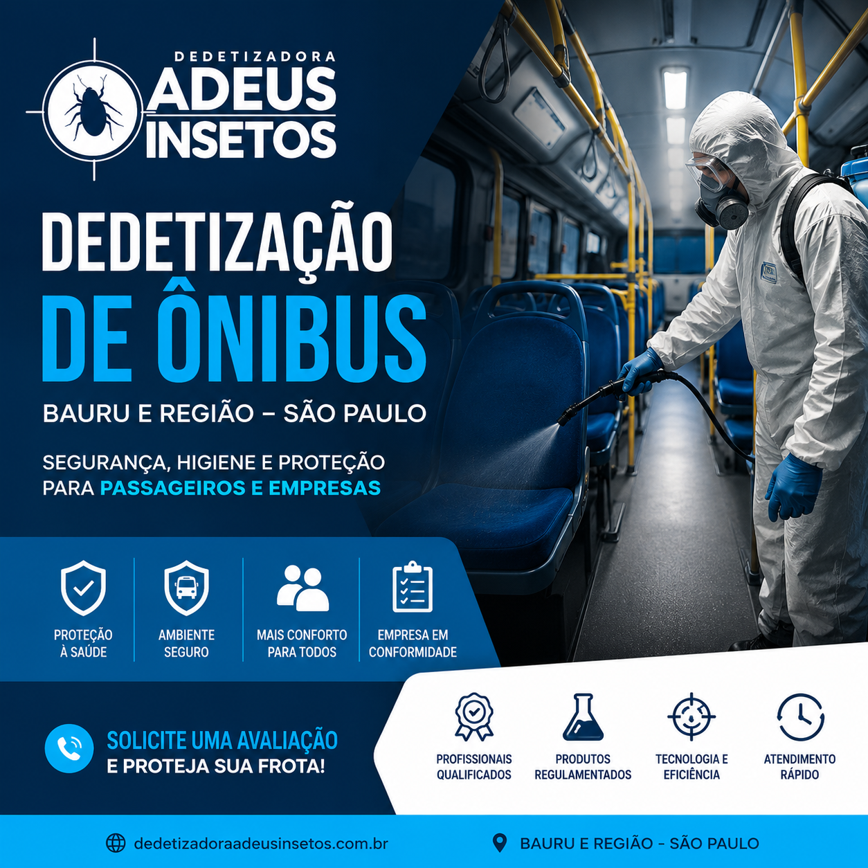 Dedetização de Ônibus em Bauru e Região – São Paulo Segurança, Higiene e Proteção para Passageiros e Empresas