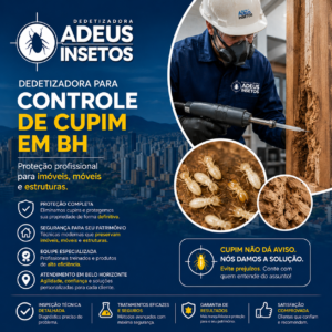 Dedetizadora para Controle de Cupim em BH proteção profissional para imóveis, móveis e estruturas